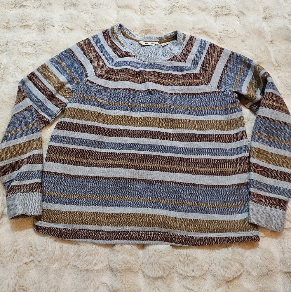 Orvis Striped Sweater Size Medium